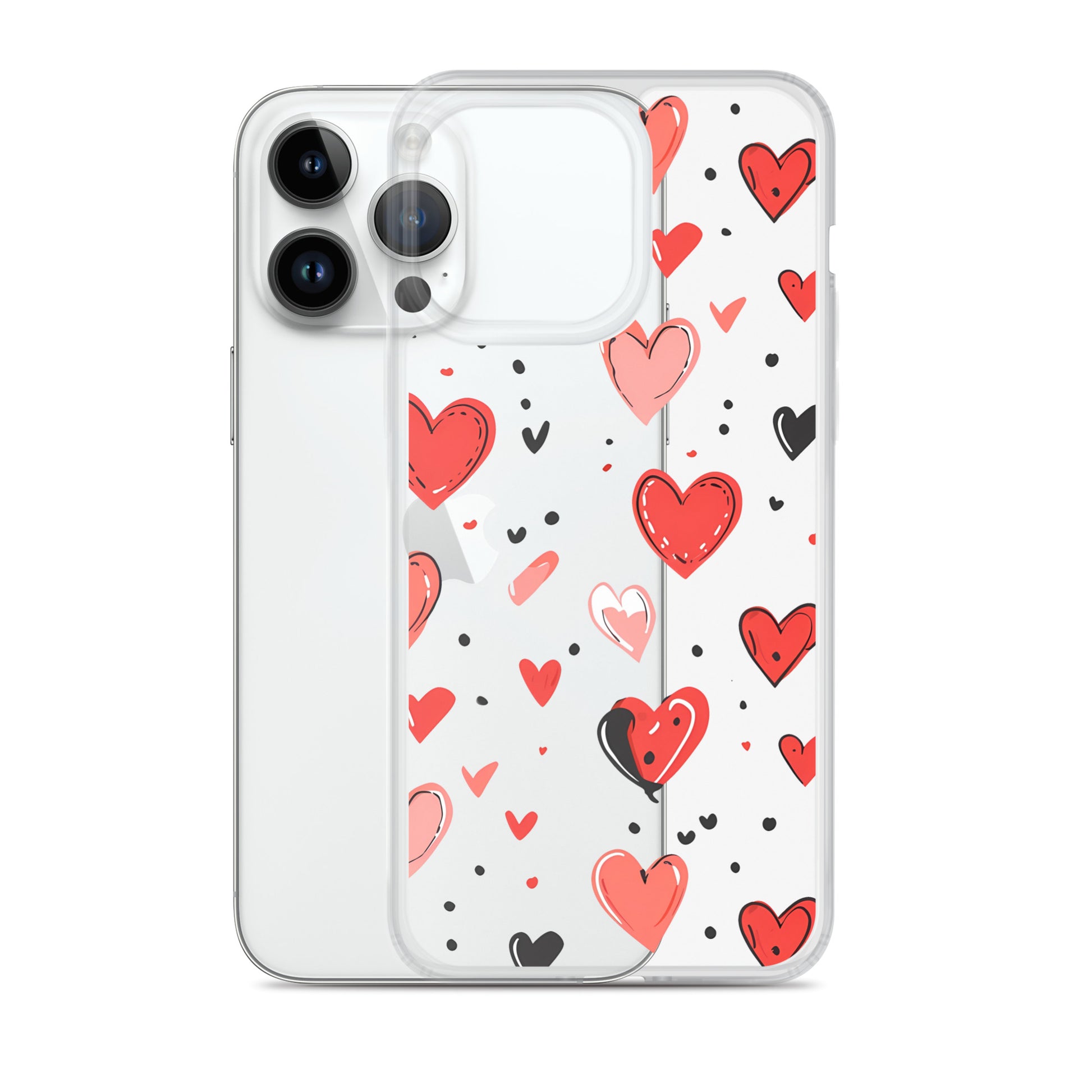 Black and white hearts tile Clear Case for iPhone® - Maddrick