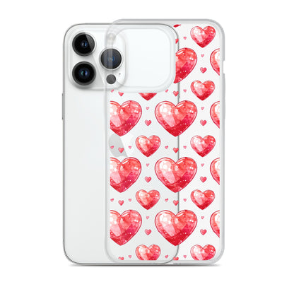 Watercolor hearts tile Clear Case for iPhone® - Maddrick