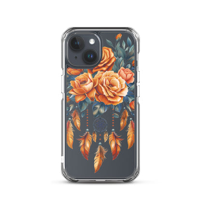 Coque transparente attrape-rêves roses pour iPhone®