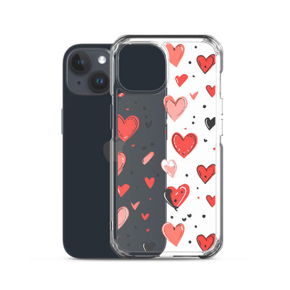 Black and white hearts tile Clear Case for iPhone® - Maddrick