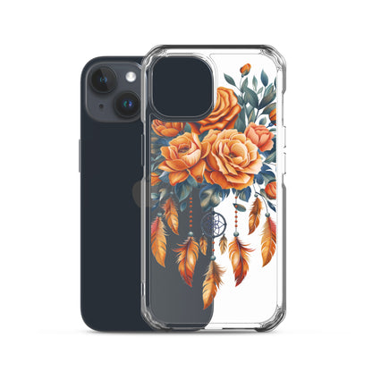 Coque transparente attrape-rêves roses pour iPhone®