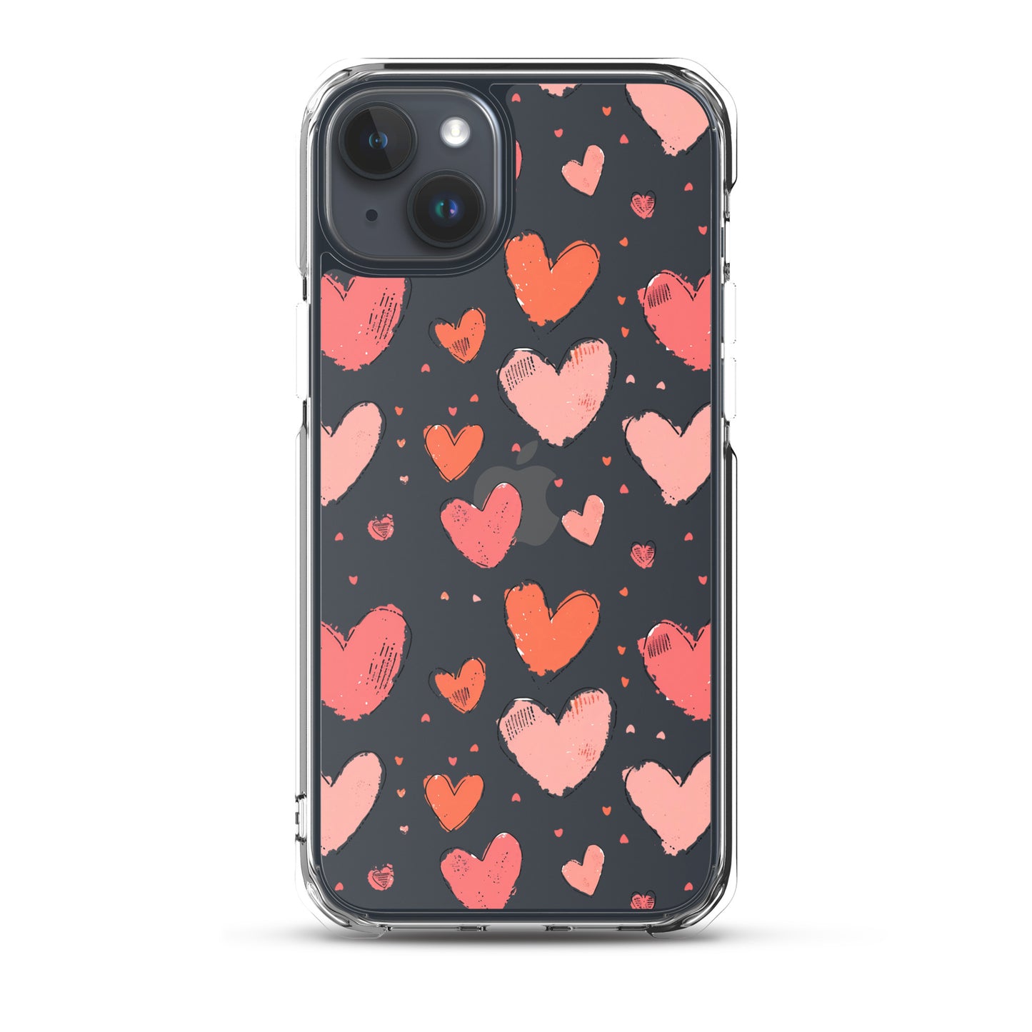 Pink and red hearts tile drawing Clear Case for iPhone® - Maddrick