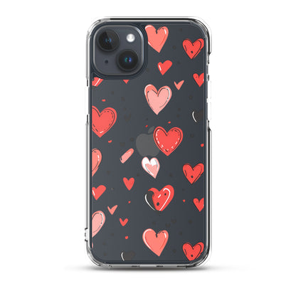 Black and white hearts tile Clear Case for iPhone® - Maddrick