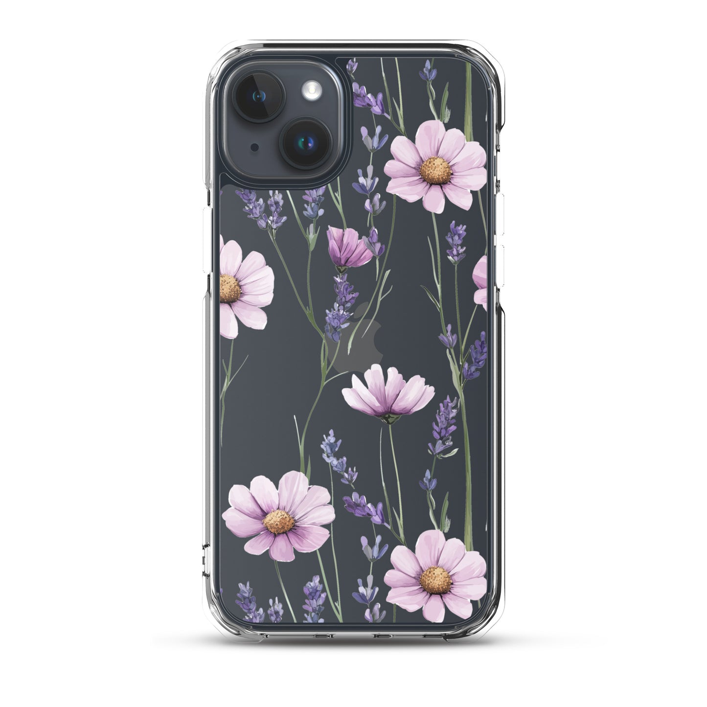 Coque transparente lavande et marguerite violette pour iPhone®