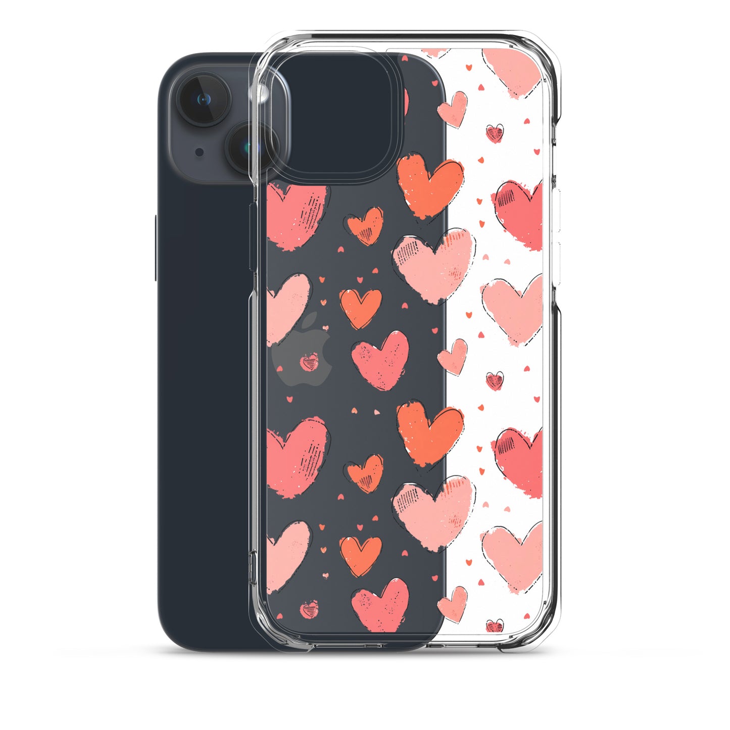 Pink and red hearts tile drawing Clear Case for iPhone® - Maddrick