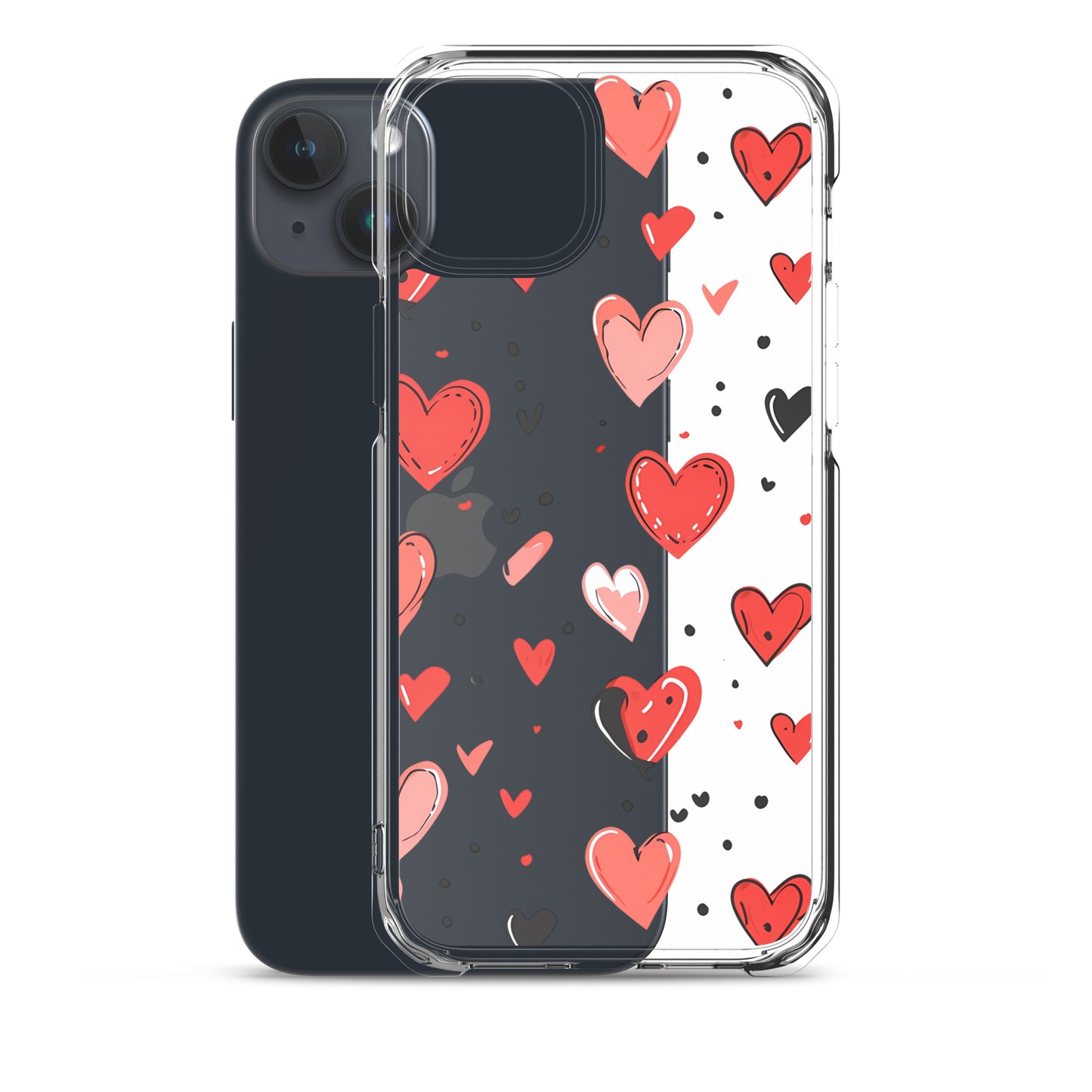 Black and white hearts tile Clear Case for iPhone® - Maddrick