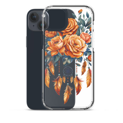 Coque transparente attrape-rêves roses pour iPhone®