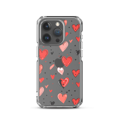 Black and white hearts tile Clear Case for iPhone® - Maddrick