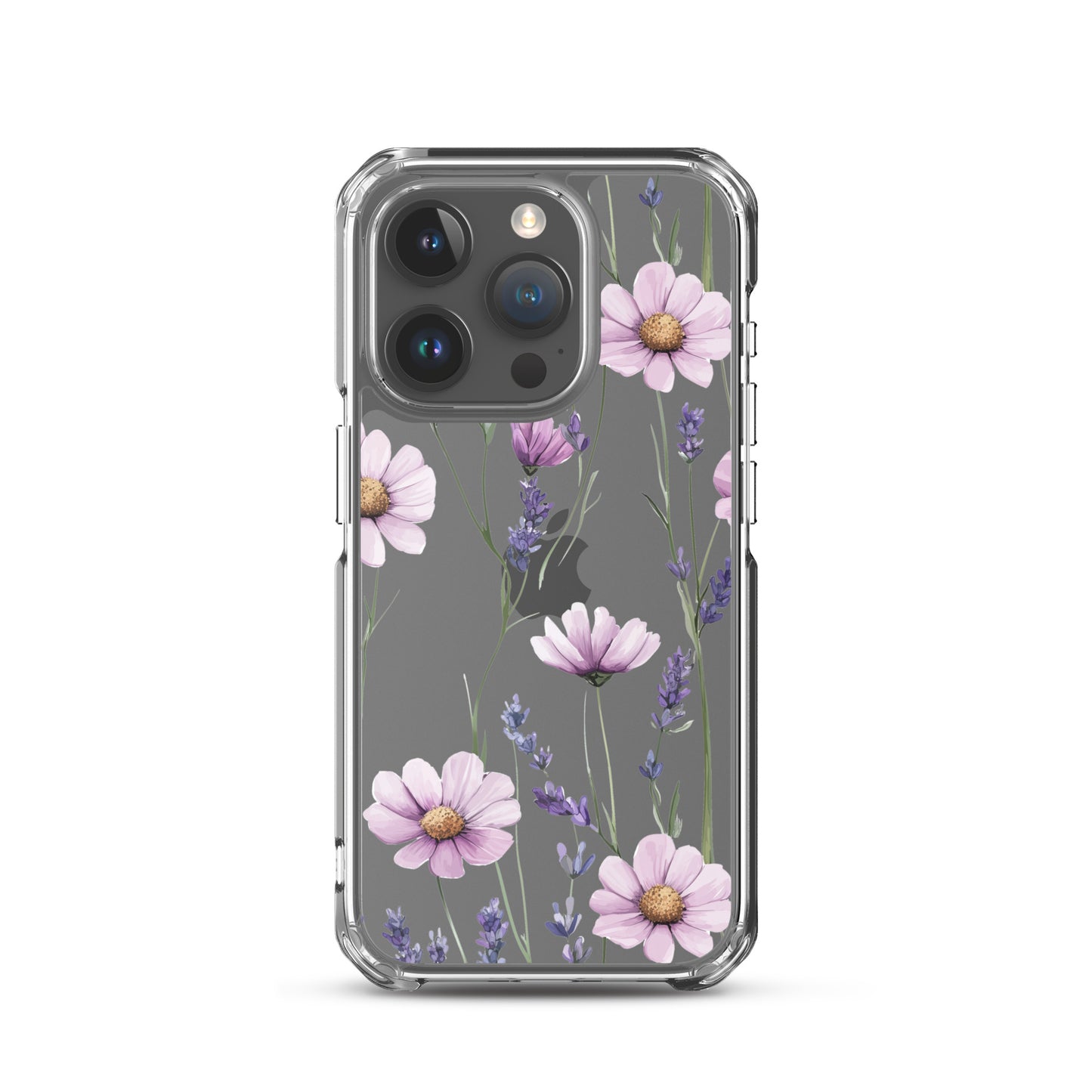 Coque transparente lavande et marguerite violette pour iPhone®