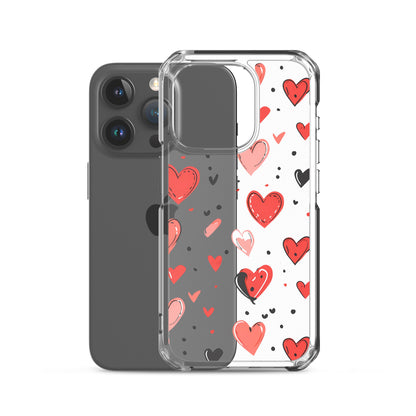 Black and white hearts tile Clear Case for iPhone® - Maddrick