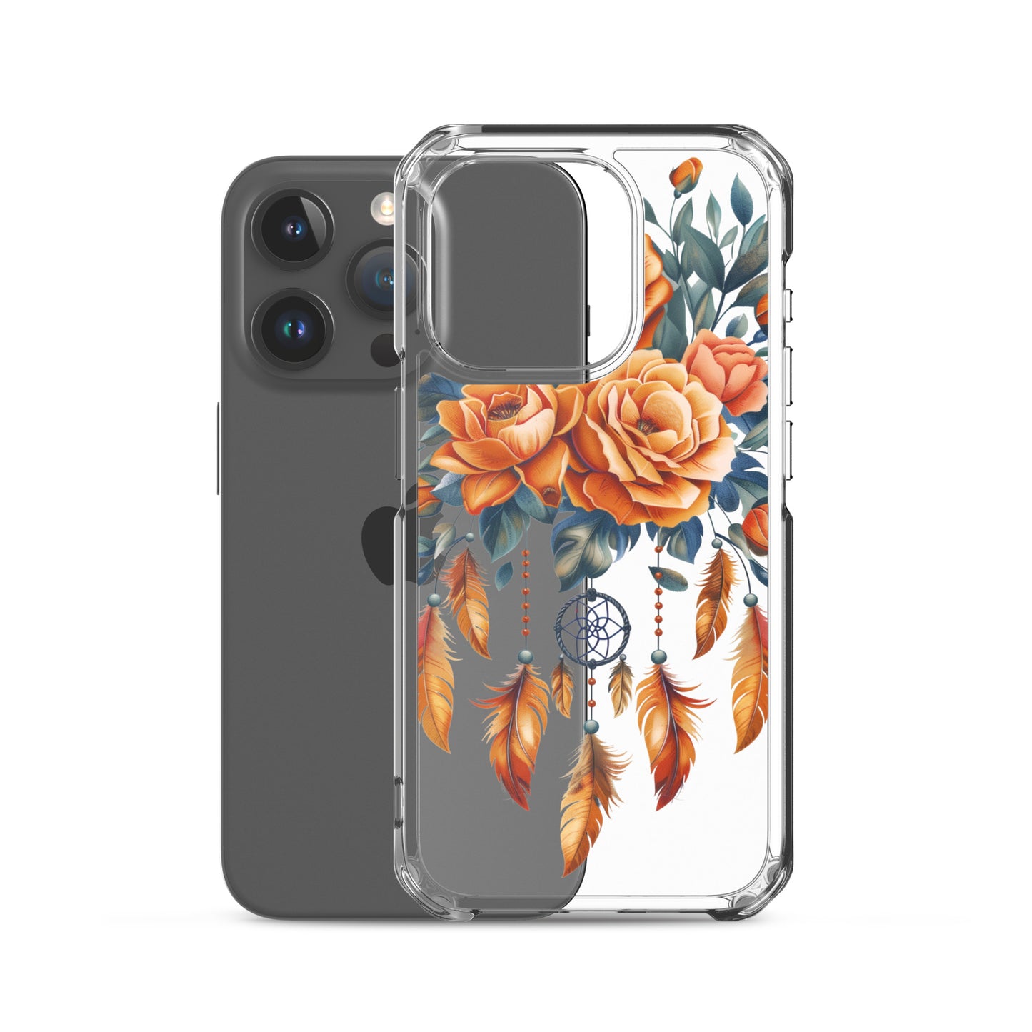 Coque transparente attrape-rêves roses pour iPhone®