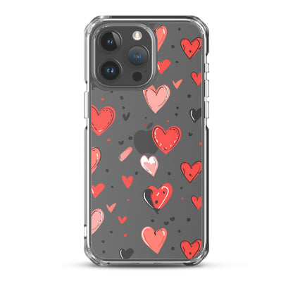 Black and white hearts tile Clear Case for iPhone® - Maddrick