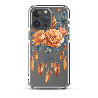 Coque transparente attrape-rêves roses pour iPhone®