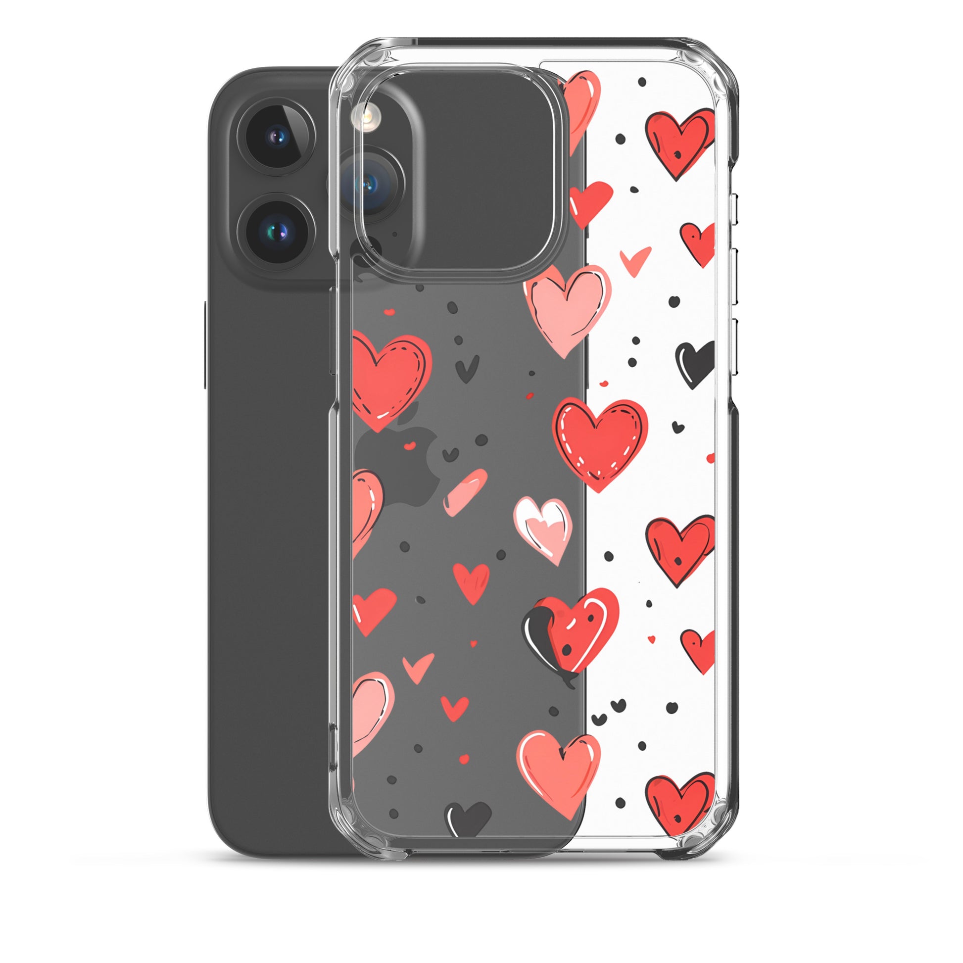 Black and white hearts tile Clear Case for iPhone® - Maddrick