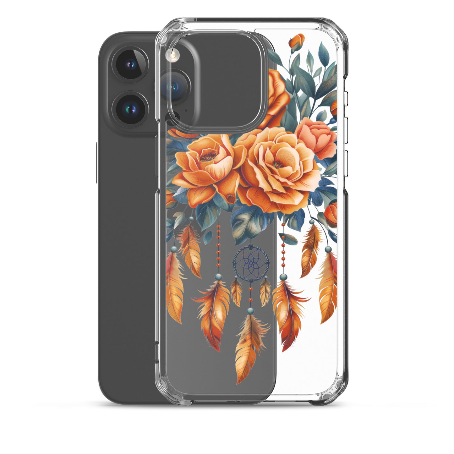 Coque transparente attrape-rêves roses pour iPhone®