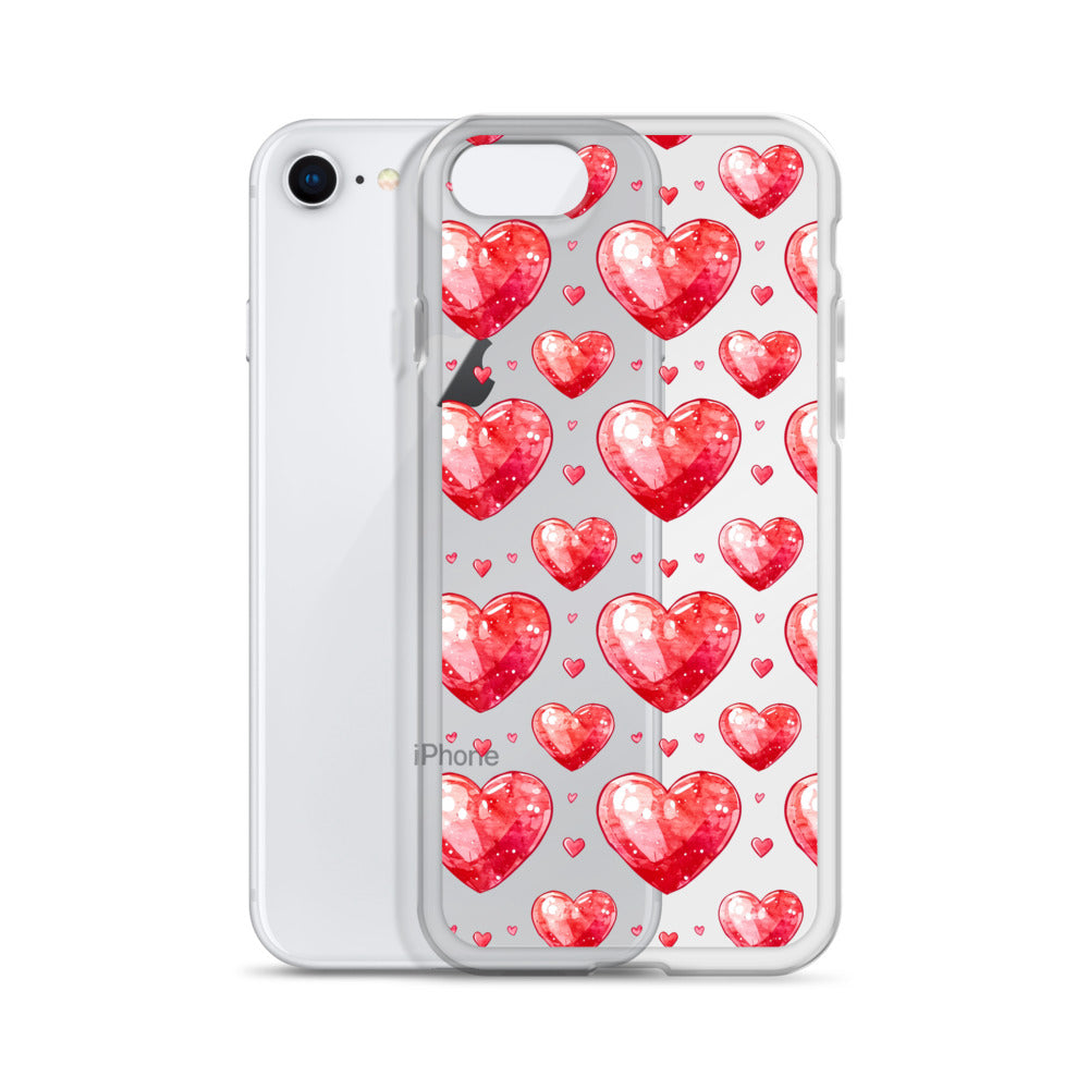 Watercolor hearts tile Clear Case for iPhone® - Maddrick