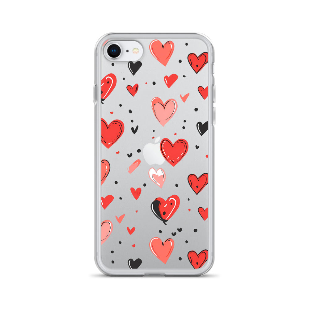 Black and white hearts tile Clear Case for iPhone® - Maddrick