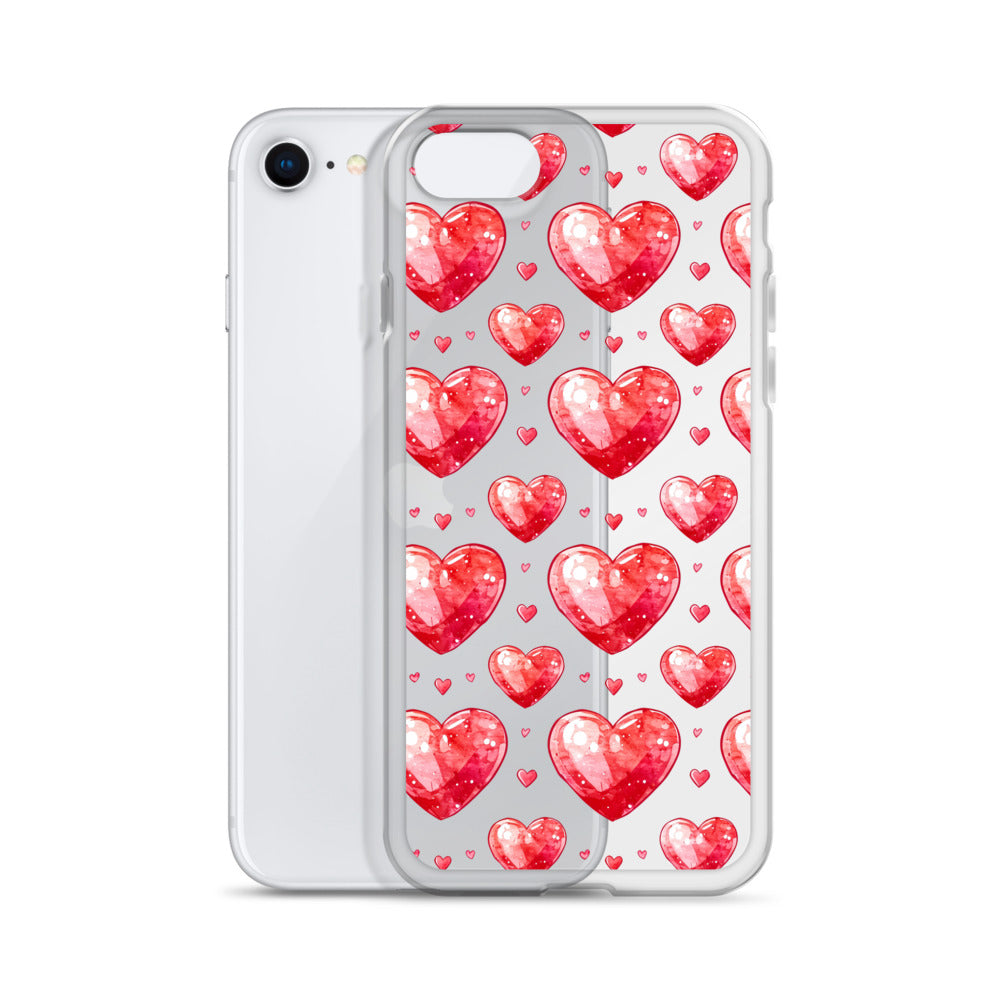 Watercolor hearts tile Clear Case for iPhone® - Maddrick