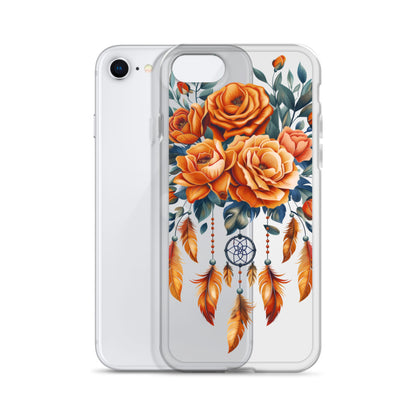 Coque transparente attrape-rêves roses pour iPhone®