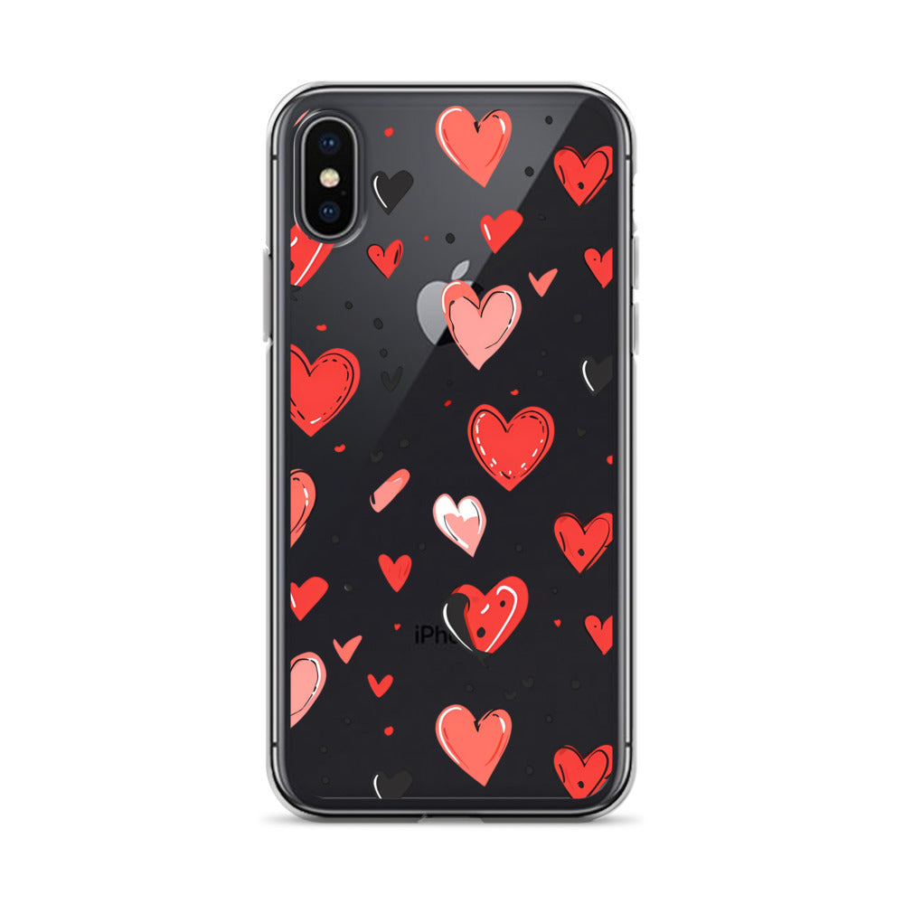 Black and white hearts tile Clear Case for iPhone® - Maddrick