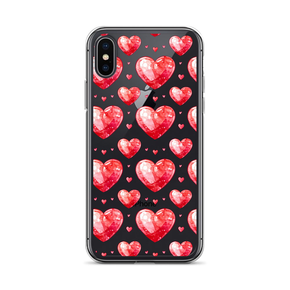 Watercolor hearts tile Clear Case for iPhone® - Maddrick