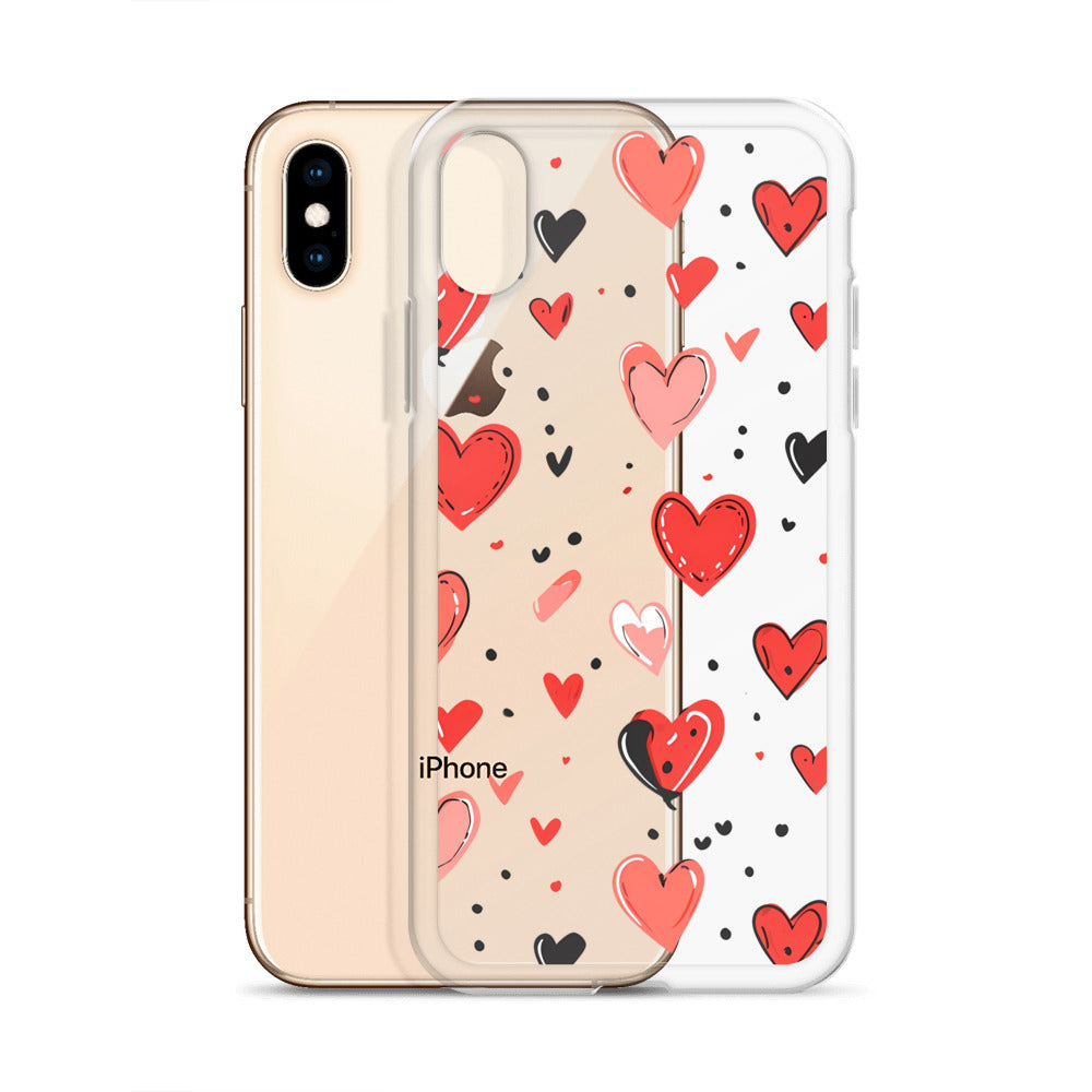 Black and white hearts tile Clear Case for iPhone® - Maddrick