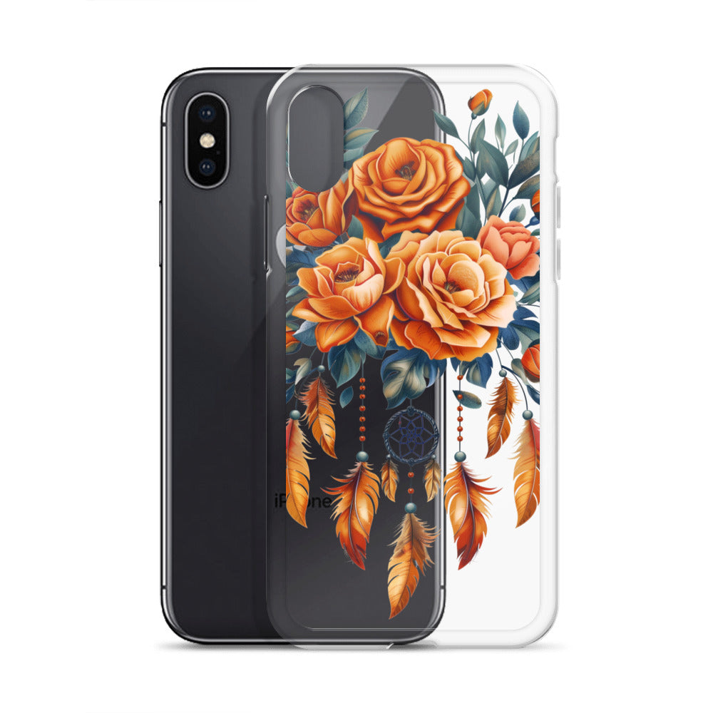 Coque transparente attrape-rêves roses pour iPhone®