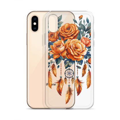 Coque transparente attrape-rêves roses pour iPhone®