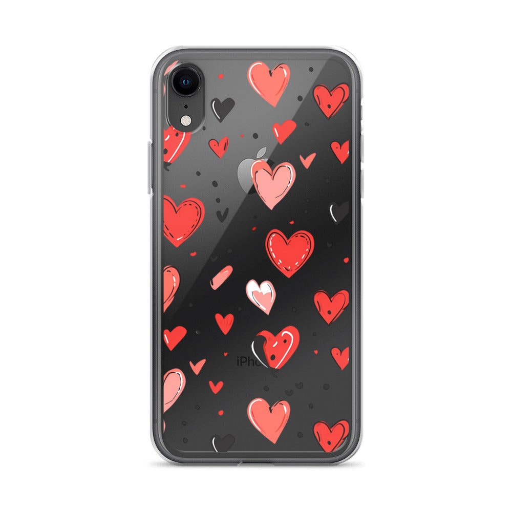 Black and white hearts tile Clear Case for iPhone® - Maddrick