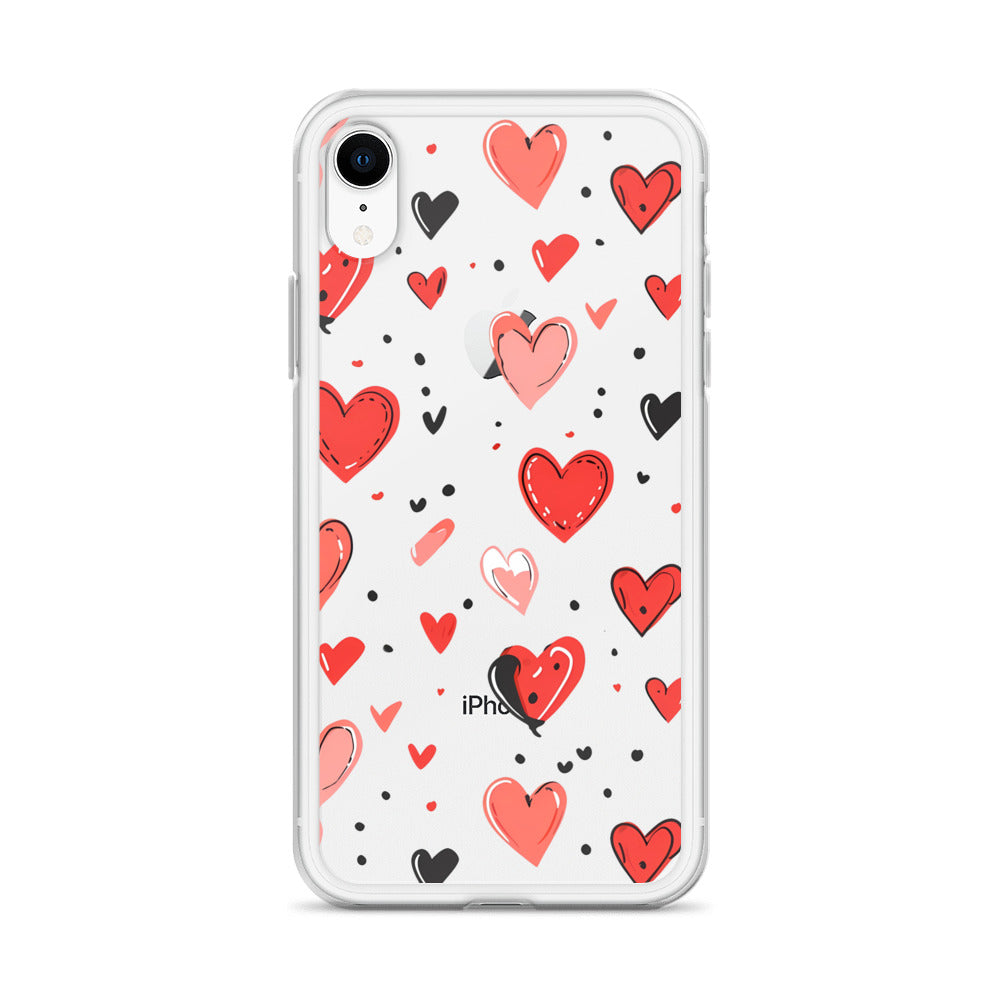 Black and white hearts tile Clear Case for iPhone® - Maddrick