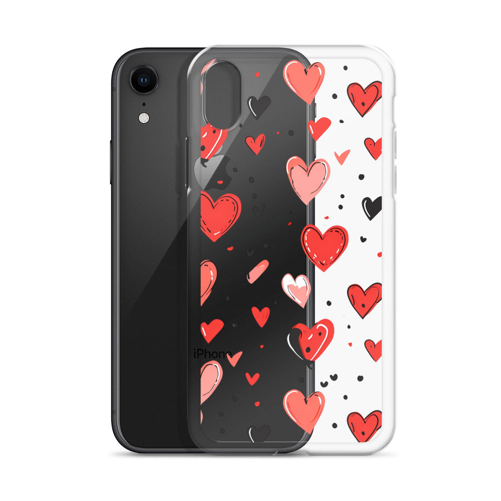 Black and white hearts tile Clear Case for iPhone® - Maddrick