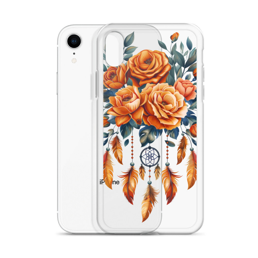 Coque transparente attrape-rêves roses pour iPhone®