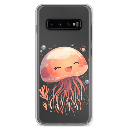 Coque transparente méduse souriante kawaii pour Samsung®