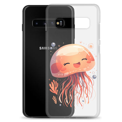 Coque transparente méduse souriante kawaii pour Samsung®