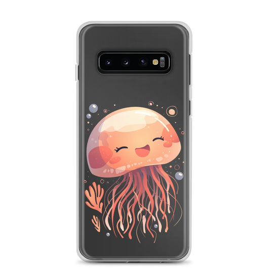 Coque transparente méduse souriante kawaii pour Samsung®