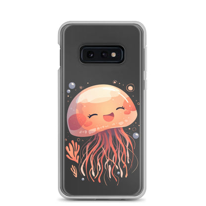 Coque transparente méduse souriante kawaii pour Samsung®