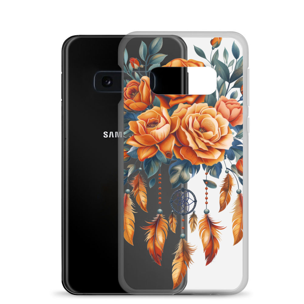 Coque transparente attrape-rêves roses pour Samsung®