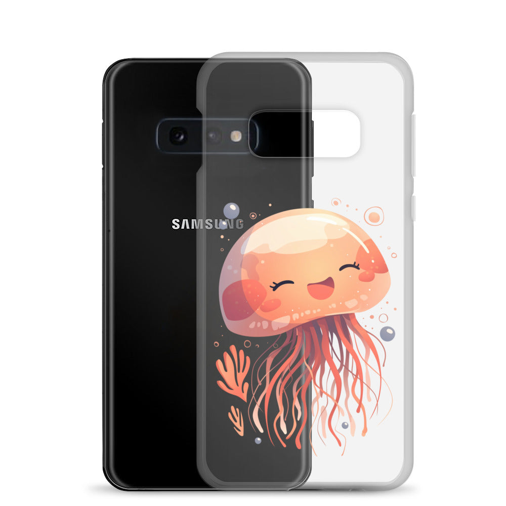 Coque transparente méduse souriante kawaii pour Samsung®