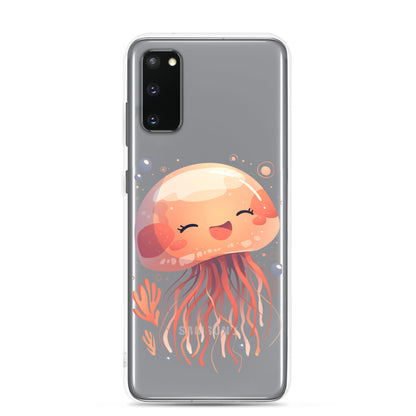 Coque transparente méduse souriante kawaii pour Samsung®