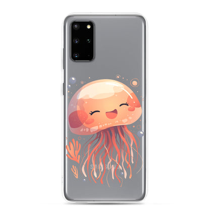 Coque transparente méduse souriante kawaii pour Samsung®