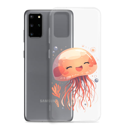 Coque transparente méduse souriante kawaii pour Samsung®