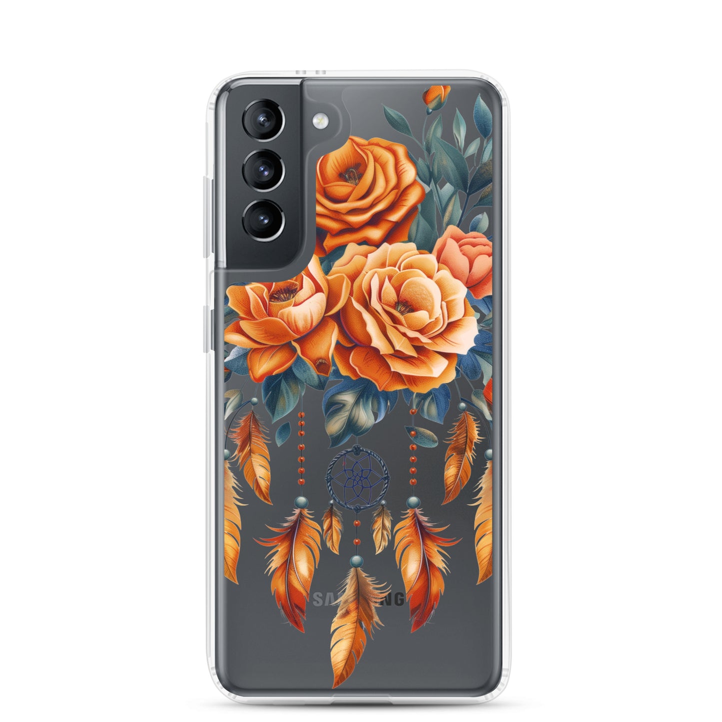 Coque transparente attrape-rêves roses pour Samsung®