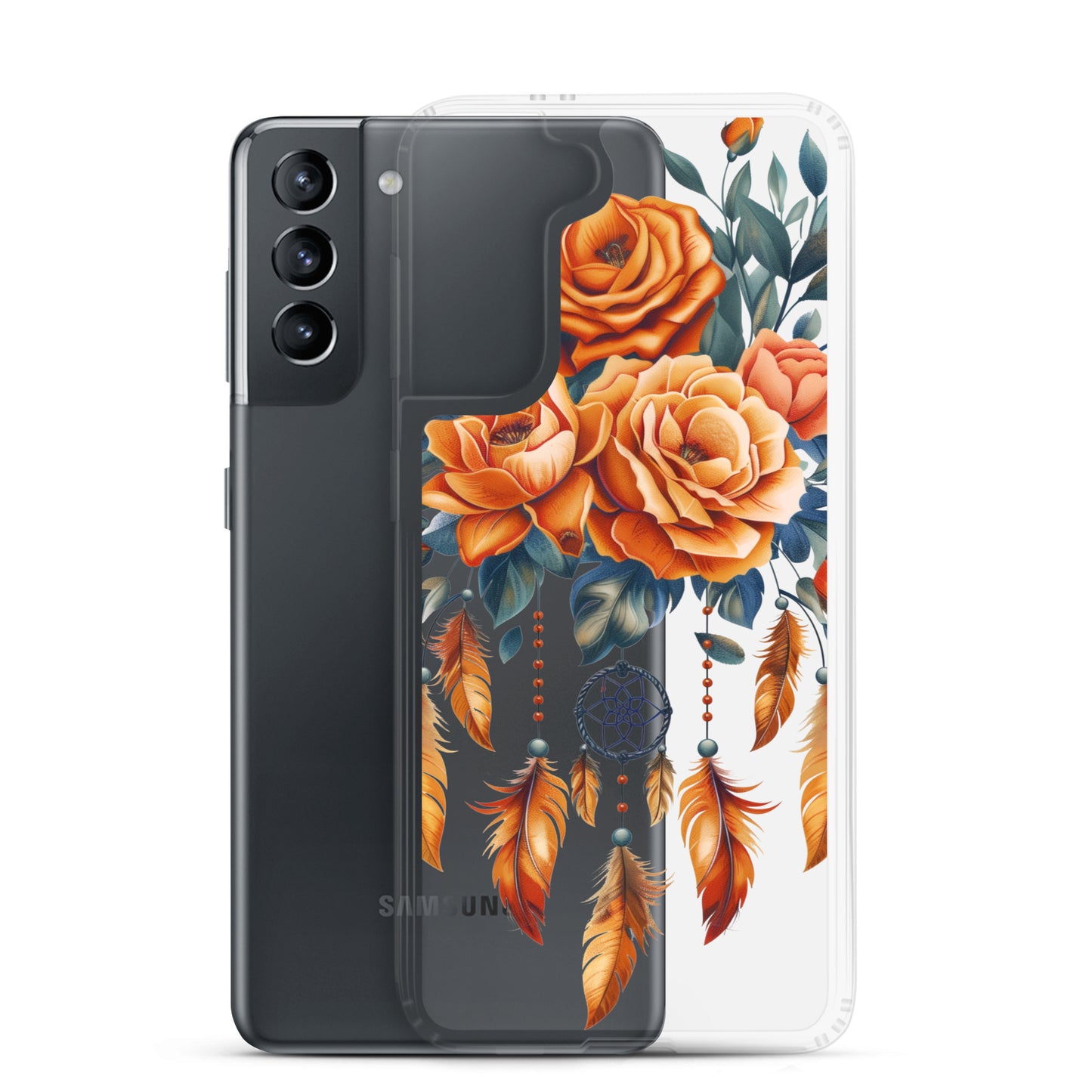 Coque transparente attrape-rêves roses pour Samsung®