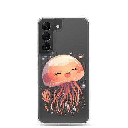 Coque transparente méduse souriante kawaii pour Samsung®