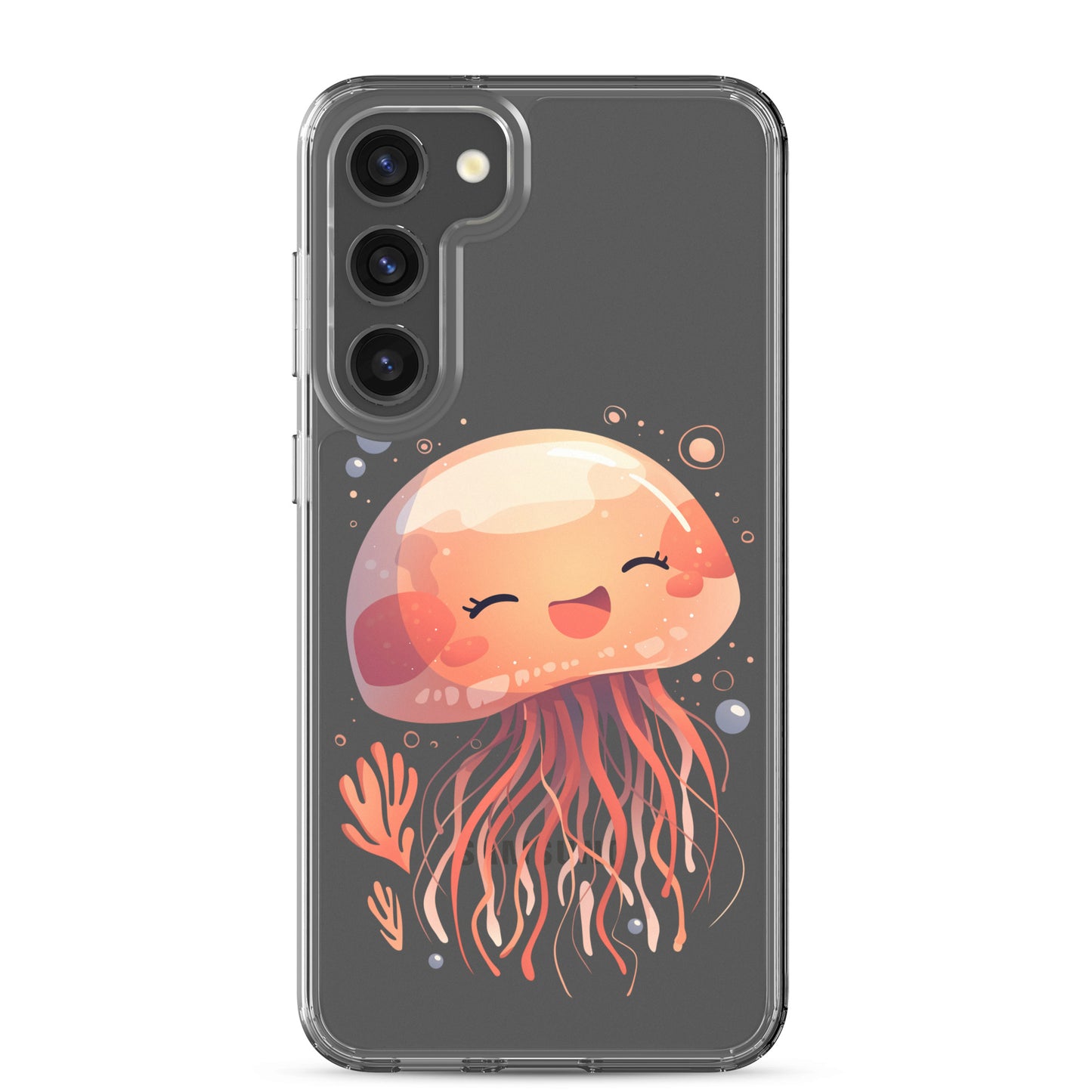 Coque transparente méduse souriante kawaii pour Samsung®