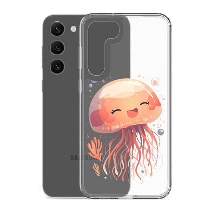 Coque transparente méduse souriante kawaii pour Samsung®