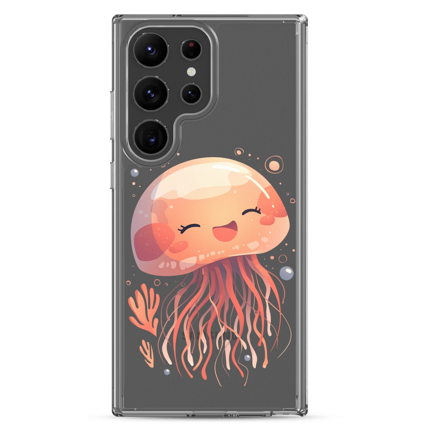 Coque transparente méduse souriante kawaii pour Samsung®