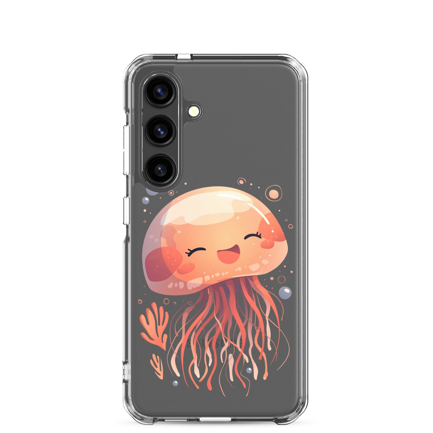 Coque transparente méduse souriante kawaii pour Samsung®