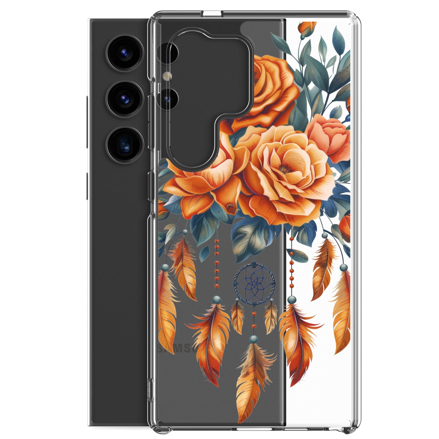 Coque transparente attrape-rêves roses pour Samsung®