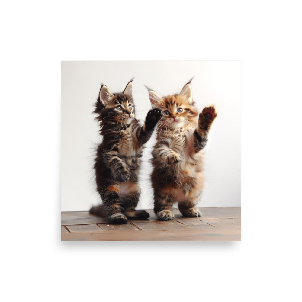 Two kittens standing Poster